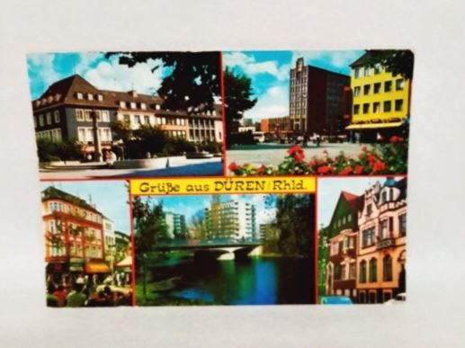 ​Ak-H-35-Düren im Rheinland. Markt-Rathaus.Rur