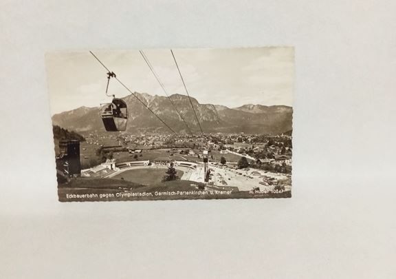 AK- 679.Eckbauerbahn geg. Garmisch-Partenkirchen -Ak--gelaufen.