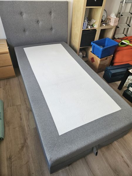 Boxspringbett 100cm x 200cm dunkelgrau