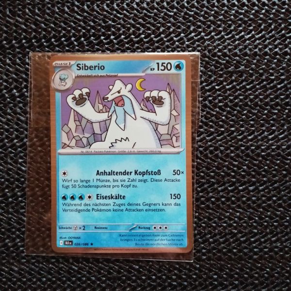 Pokemon Sammelkarte --Siberio-Anhaltender-Kopfstoß