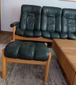 Stressless Ekornes Sofa aus grünem weichen Leder